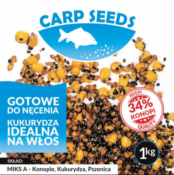 Carp Seeds Miks A – konopie, pszenica, kukurydza – 1 kg