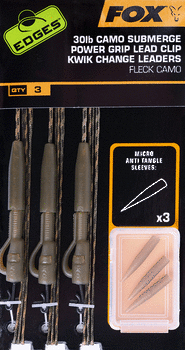 CAC714  FOX Edges Camo Submerge Power Grip Lead Clip Kwik Change Kit 40lb