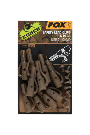 CAC807 FOX Bezpieczny klips  CAMO SAFETY LEAD CLIP &amp; PEGS SIZE 7