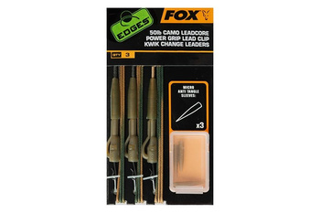 CAC754 Fox EDGES 50LB CAMO LEADCORE POWER GRIP LEAD CLIP KWIK CHANGE LEADERS