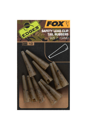 CAC808 FOX Nasadki EDGES CAMO SAFETY LEAD CLIP TAIL RUBBERS 7