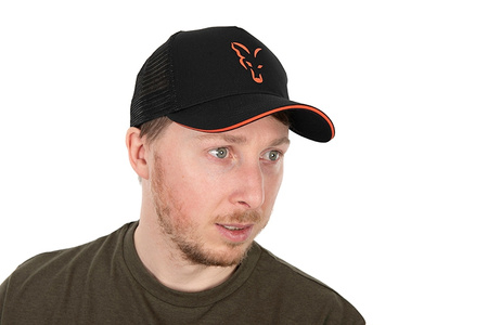CHH017 FOX Collection Trucker Cap Black &amp; Orange
