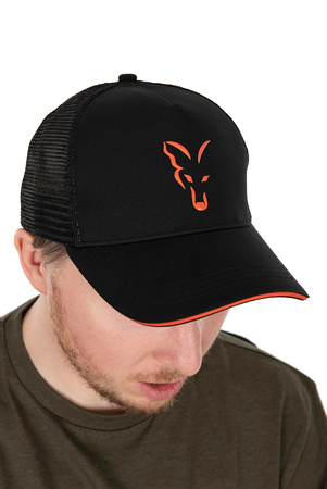 CHH017 FOX Collection Trucker Cap Black &amp; Orange