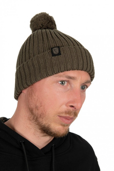 CHH013 FOX CZAPKA MERINO BOBBLE OLIVE WEŁNA