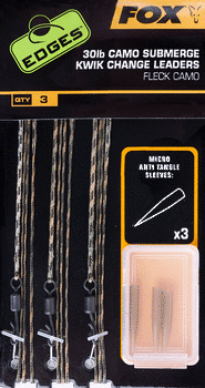 CAC709 FOX Edges Camo Submerge Leaders Kwik Change 30lb