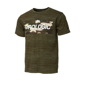 73749 Prologic Bark Print T-Shirt Burnt Olive Green L